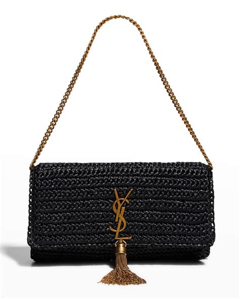 ysl raffia bag black